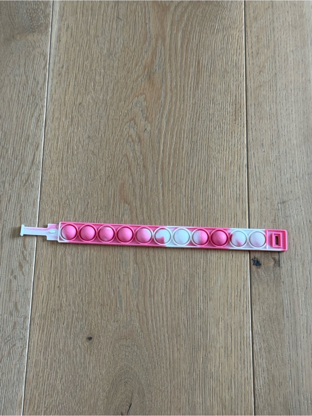 Silicone Pop Bubble Bracelet Fidget Toy in Pink and White